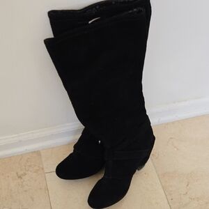 Women's Over-the-Knee Black Suede Boots